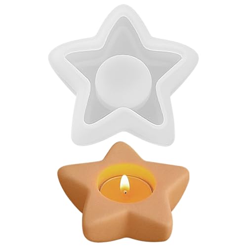 Silikonformen Gießformen Weihnachten für Teelichter, Stern Silikonform Kerzenhalter Herz Gießformen Silikon Gießform Kerzenhalter Mond Gips Zum Gießen Giessformen Silikon Liebe Beton Gießform (A) von Talleros
