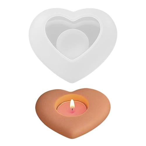 Silikonformen Gießformen Weihnachten für Teelichter, Stern Silikonform Kerzenhalter Herz Gießformen Silikon Gießform Kerzenhalter Mond Gips Zum Gießen Giessformen Silikon Liebe Beton Gießform (C) von Talleros