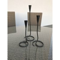 Handgeschmiedeter Kerzenständer Halter 3 Größen Eisenständer Für Küche Restaurant von TallinnHandmadeStore