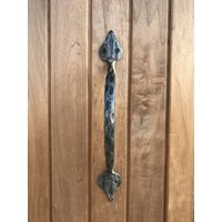 Türgriff Eisen Handgeschmiedet Metalltürgriff Blattform Tor Tore Tür Scheune Griff Pull von TallinnHandmadeStore