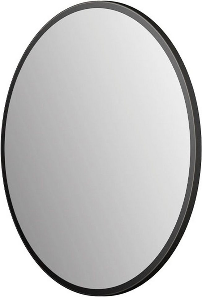 Talos Badspiegel Picasso schwarz Ø 25 cm, hochwertiger Aluminiumrahmen von Talos