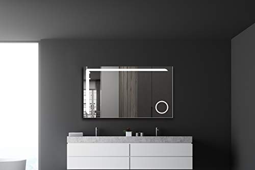 Talos Badspiegel mit Beleuchtung Arrow - Badezimmerspiegel in 120 x 70 cm - Badspiegel mit beleuchteten Kosmetikspiegel, 50081 von Talos
