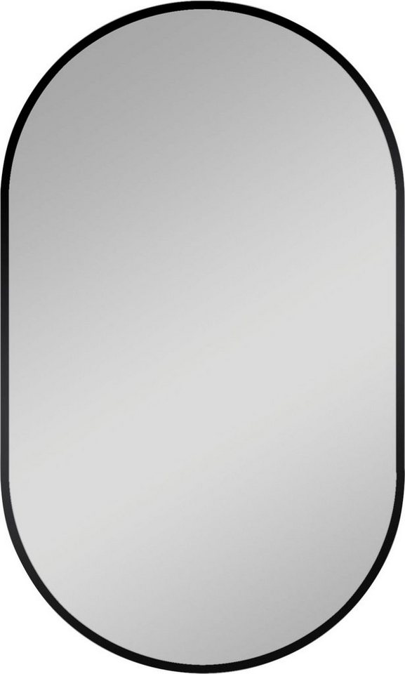Talos Dekospiegel LED Design Spiegel oval schwarz, 45x75 cm (1-St), LED Beleuchtung von Talos
