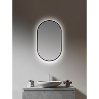 Talos Dekospiegel "LED Design Spiegel oval schwarz, 45x75 cm" LED Beleuchtung von Talos