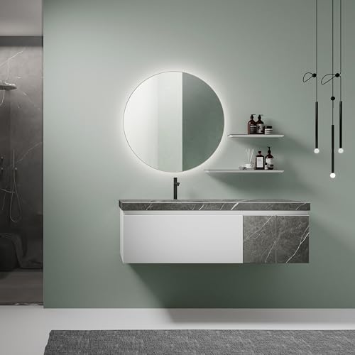 Talos LED Badspiegel Rund CESA Shine in matt Gold Ø60 cm - umlaufendes hinterleuchtetes Raumlicht in Neutralweiß - feuchtraumgeeignet durch Aluminiumrahmen Talos LED Badspiegel Rund CESA Shine in matt Gold Ø60 cm - umlaufendes hinterleuchtetes Raumlicht in Neutralweiß - feuchtraumgeeignet durch Aluminiumrahmen von Talos