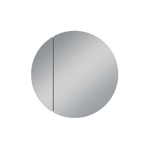 Talos Picasso Style Spiegelschrank weiß Ø 60cm - mit hochwertigem Aluminiumkorpus - Modernes Badezimmermöbel mit integrierter LED Beleuchtung - Badspiegel mit praktischem Stauraum von Talos