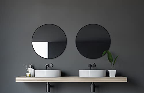 Talos Spiegel rund Black Circle - Spiegel schwarz mit Ø 60 cm - Wandspiegel mit hochwertigen Aluminiumrahmen in schwarz von Talos