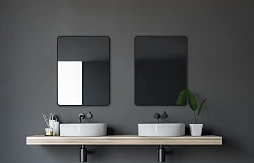 Talos Black Living Spiegel 80x60 cm – Badspiegel schwarz mit hochwertigem Aluminiumrahmen – Moderner Wandspiegel für Badezimmer und stilvolle Wohnräume – Eleganter Spiegel in Schwarz von Talos