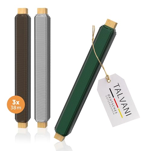 Talvani Basteldraht 3X | in grün Silber schwarz – Hochwertiger Blumendraht zum Basteln – Rostfreier Draht, DE Versand – Verbesserter Bindedraht für Pflanzen geglüht, Ø 0,65 mm | 38 m Talvani Basteldraht 3X | in grün Silber schwarz – Hochwertiger Blumendraht zum Basteln – Rostfreier Draht, DE Versand – Verbesserter Bindedraht für Pflanzen geglüht, Ø 0,65 mm | 38 m von Talvani