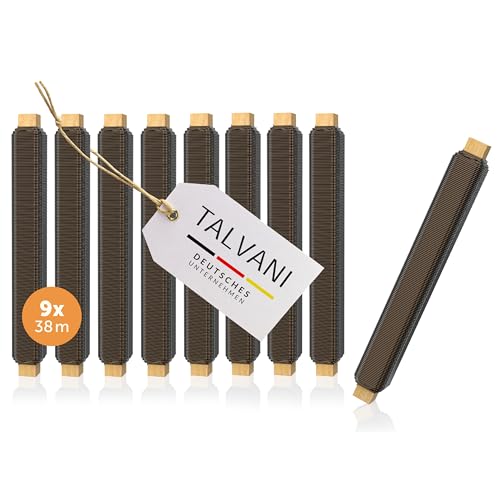 Talvani Basteldraht 9X | in grün Silber schwarz – Flexibler Blumendraht zum Basteln – Rostfreier Draht, DE Versand – Verbesserter Bindedraht für Pflanzen geglüht, Ø 0,65 mm, 38 m von Talvani