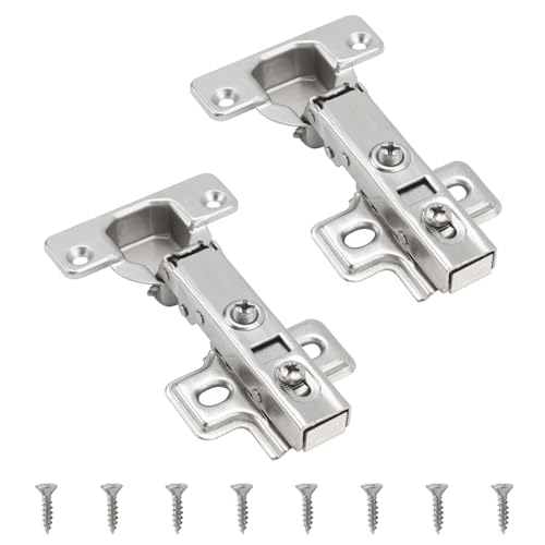 TamBee 110 Grad Scharniere rahmenlose Schrankscharniere hydraulisch verstellbare Montage verdeckte Scharniere Absenkautomatik Edelstahl Puffer Dämpfer 2 Stück (vollständige Abdeckung) von TamBee