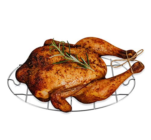 TamBee Drahtbratrost Bratrost Backrost Kochen Kühlen für Ofen Edelstahl Oval Dampfgarer Rack Einmachrost Keksbraten 28,7 x 21,1 x 2 cm 1 Stück von TamBee
