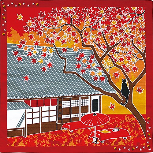 Furoshiki Kleine Grose%¶ÝÏ% Japanische Geschenkpapier%¶ÝÏ% Reisen-Cat %ÀÞÌÞٸ«°Ã%Autumn Leaves Momiji November von Yamaco