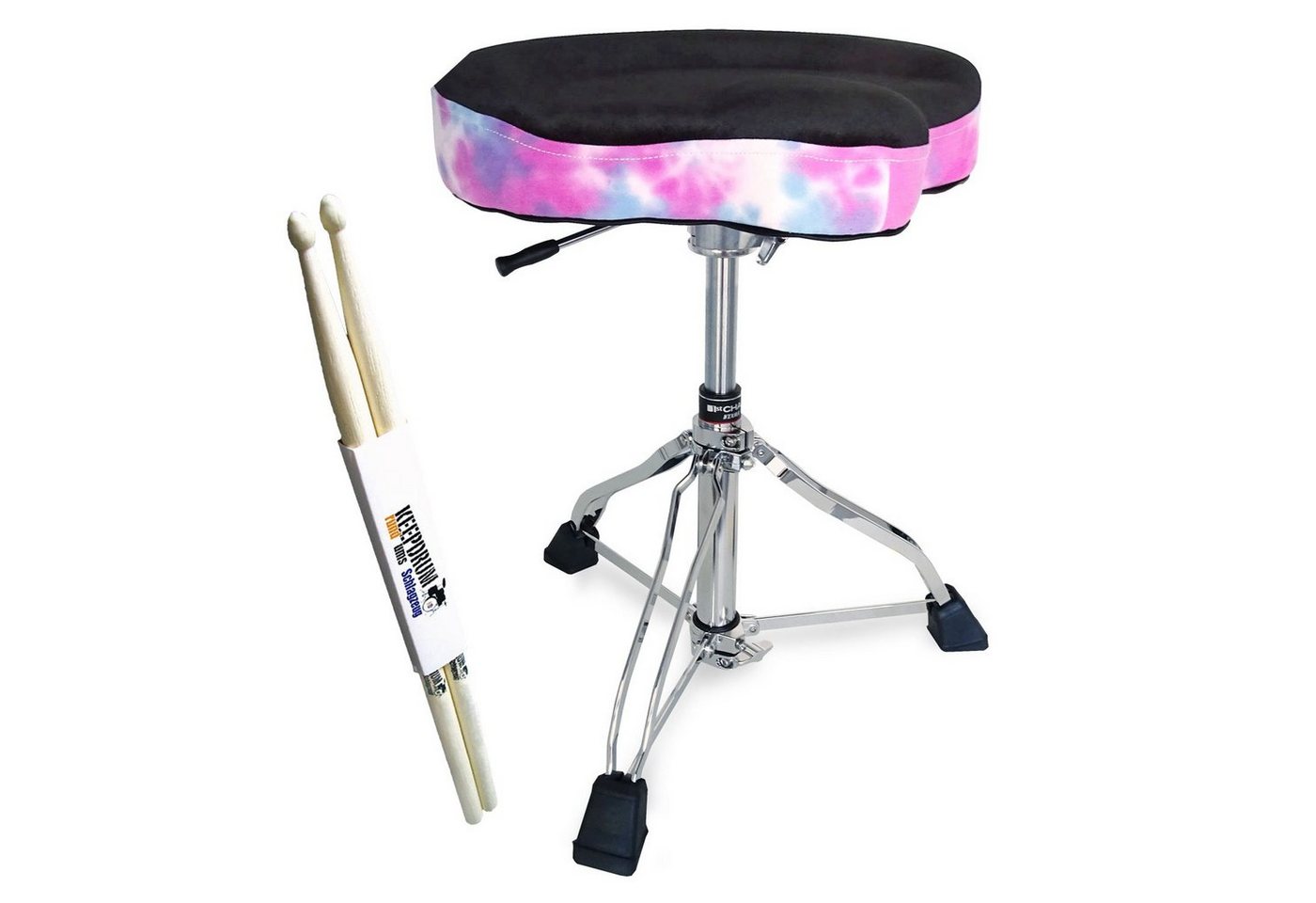 Tama Schlagzeughocker HT550TDPS (Sattelsitz, Limited Edition), mit Drumsticks von Tama