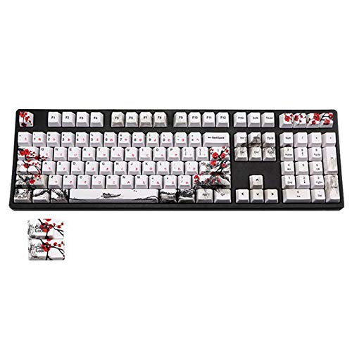 Tamkyo 110 Tasten PBT Tastenkappe Farbstoffsublimation PflaumenblüTe Kirsch Profil Tasten Kappe DIY Mechanische Tastatur Tastenkappe Set Japanisch von Tamkyo