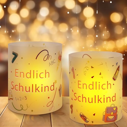 Einschulung Deko, Windlichter Tischdeko Einschulung 12 Stück, Endlich Schulkind, Einschulung Deko Mädchen, Schulkind Deko, Tischdeko Schulanfang, Schulanfang Party Deko Set für Teelichter oder Kerzen Einschulung Deko, Windlichter Tischdeko Einschulung 12 Stück, Endlich Schulkind, Einschulung Deko Mädchen, Schulkind Deko, Tischdeko Schulanfang, Schulanfang Party Deko Set für Teelichter oder Kerzen von Tamnioa
