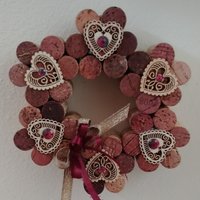 Kork Herz Kranz-Bordeaux Und Gold von TamsCreativeOutlet
