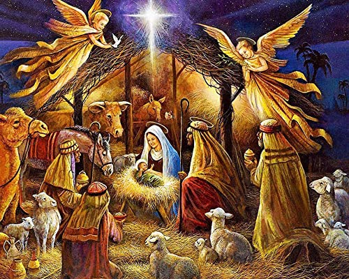 Tamseen 5D Diamant Malerei Bild Jesus Religion, DIY Diamond Painting Erwachsene Bilder Engel, Full Strass Diamant Kunst Kinder Kreuzstich Sets Für Stickerei Wanddekoration 30X40cm von Tamseen