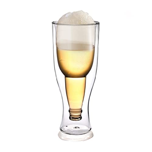 Bierglas, Kreatives Flip-Bierglas, Umgekehrtes Biergetränk, Einzigartige Isolierte Biergläser, Doppelwandiges Glas, Transparent Glas Zum Trinken von Bierliebhabern in der Bar(#3 450ml) von Tanant