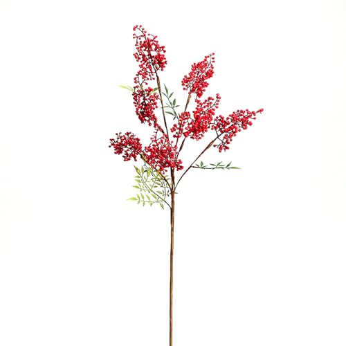 Künstlicher Roter Beerenzweig, Künstliche Beeren, Künstlicher Blumenstrauß, Simulierte Beerenzweige, Langer Stiel, Beerenschneidetisch, Tafelaufsatz für Weihnachtsfeier, (1 Stück Künstlicher Roter Beerenzweig, Künstliche Beeren, Künstlicher Blumenstrauß, Simulierte Beerenzweige, Langer Stiel, Beerenschneidetisch, Tafelaufsatz für Weihnachtsfeier, (1 Stück von Tanant