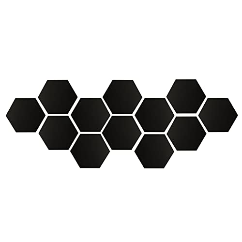 Tanant Schwarzer Hexagon-Fliesen-Rückwand Zum Abziehen und Aufkleben, 8,9 X 6,3 cm, Selbstklebender, Wasserfester 3D-Aufkleber aus Acryl Zum Aufkleben von Wandfliesen für die Küche (12 Blatt)(#1) von Tanant
