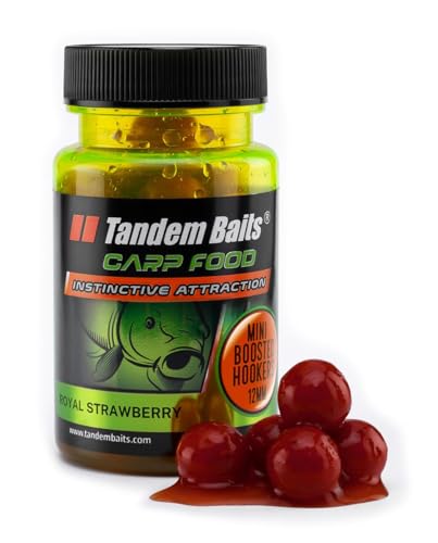 Tandem Baits Karpfen Futter Angelfutter Hakenköder Carp Food Mini Boosted Hookers 12 mm 50 g Perfekte Erdbeere von Tandem Baits