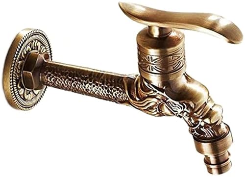 Wasserhahn Messing antike Montage 1/2 Zoll Wandmontage für Waschmaschine Küche Garten dekorativ (Einweg 2) von TangDao