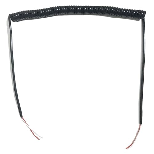 Gewundene Spirale 24AWG Elektrisches dehnbares Kabel, 2-adrig, 0,2 mm, quadratisches Federkabel, schwarzes, teleskopisches, spiralförmig ummanteltes Drahtkabel Spanndraht(3.75 meters) von Tangerniu