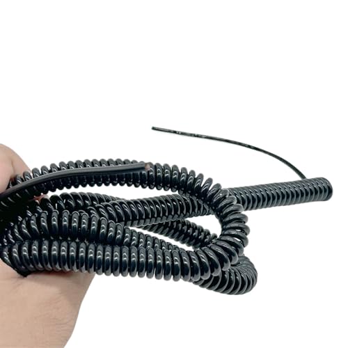 Gewundene Spirale 8 Adern Federspiraldrahtkabel 20AWG 2,5 Meter 5 Meter 7,5 Meter Schwarzes Netzkabel Erweiterbarer Draht Spanndraht(7.5 meters) von Tangerniu