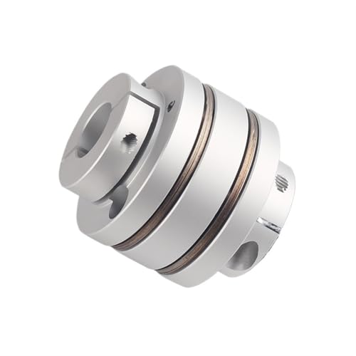 Tangerniu 1 stücke D56 L63 Flansch Membran Doppel Wellenkupplung Aluminium Hohe Steifigkeit Elastische Flexible Koppler Joint Passfedernut Wellengelenk(12x12mm) von Tangerniu