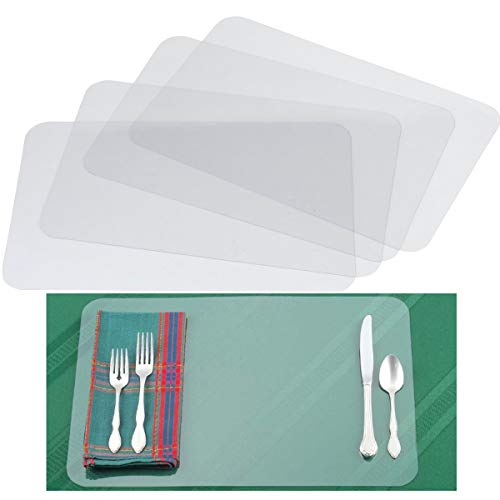 TANGGER 12 PCS Kunststoff Tischsets Transparent,43X28cm Tischset für Kinder Tisch Matte Hitzebeständige Essmatten TANGGER 12 PCS Kunststoff Tischsets Transparent,43X28cm Tischset für Kinder Tisch Matte Hitzebeständige Essmatten von Tangger