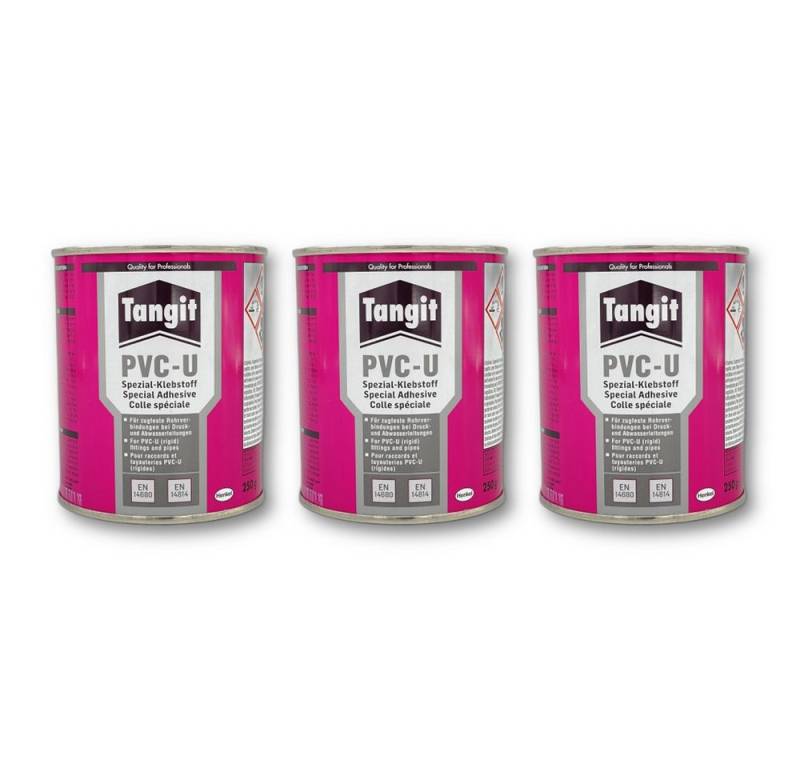 Tangit Klebstoff Tangit PVC-U Spezial Kleber für Druckleitungen und drucklose Leitungen, (3-tlg) von Tangit