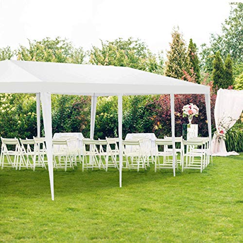 Tangkula 30 x 9 m Outdoor-Baldachin, Hochzeits-Partyzelt mit 16 Heringen und 8 Windseilen, Yard Geschlossenes weißes Zelt für Veranstaltungen, Partys, Hinterhof von Tangkula