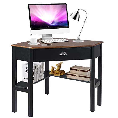 Tangkula Corner Desk, Corner Computer Desk, Wood Compact Home Office Desk, Laptop PC Table Writing Study Table, Workstatio. von Tangkula