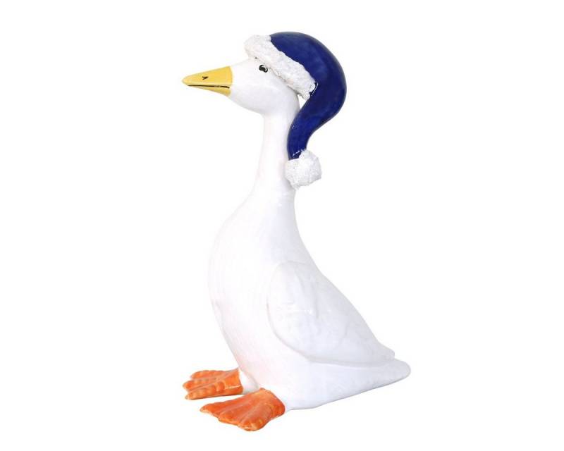 Tangoo Gartenfigur Tangoo Keramik Gans mit blau-weißer Weihnachtsmütze, (Stück) von Tangoo
