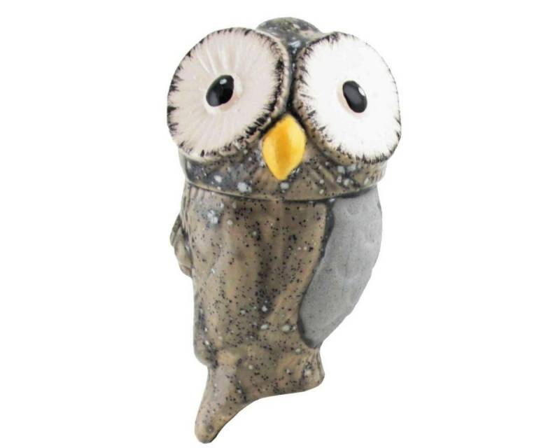 Tangoo Gartenfigur Tangoo Keramik-Kauz hell-grau mit schwarzen Akzenten ca 16cm H, (Stück) von Tangoo