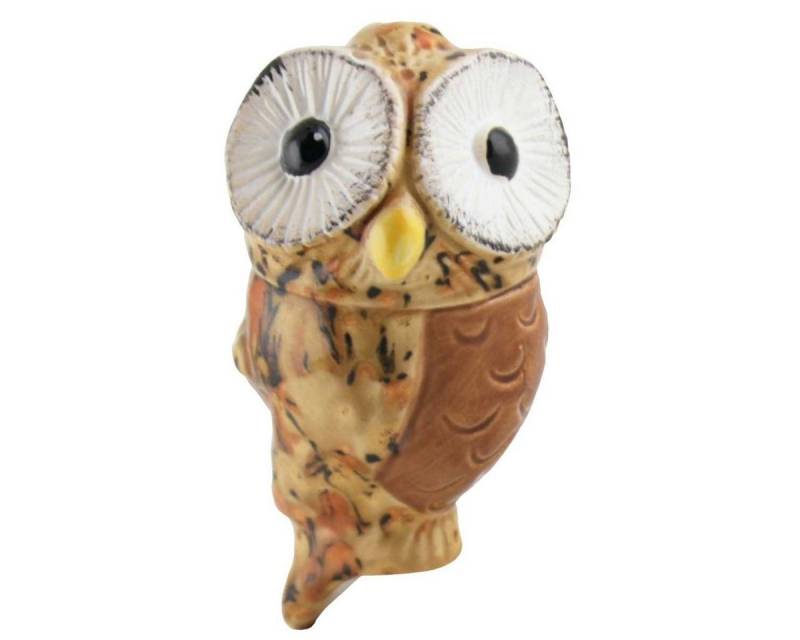 Tangoo Gartenfigur Tangoo Keramik-Kauz hellbraun mit schwarz-braunen Akzenten ca 16cm H, (Stück) von Tangoo