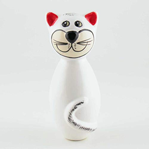 Tangoo Keramik Katze Mini weiß-grau glänzend Tangoo Keramik Katze Mini weiß-grau glänzend von Tangoo