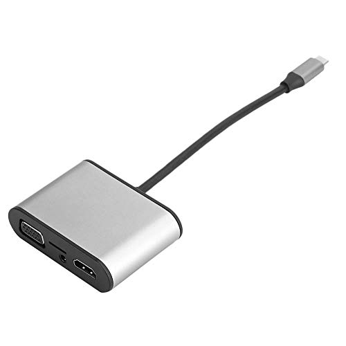 Tangxi 8-in-1-USB-C-Dockingstation, 4K 1080P HDMI-Ethernet-Adapter - 2 USB 2.0+ USB 3.0+ PD+ USB C-Datenanschluss + VGA + SD/TF-Kartenleser-Schnittstelle für Mobiltelefon/Laptop (Grau) von Tangxi