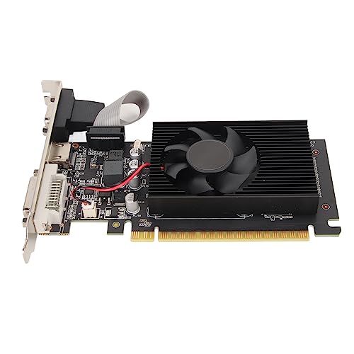 Tangxi GT610 2 GB Grafikkarte mit Lüfter, GF119 40 Nm 2 GB DDR3 64 Bit PC-Grafikkarte, PCI Express 1,1 X 16 Büro-Gaming-Grafikkarte PCI Express 1,1 X 16 für Computer-Desktop von Tangxi