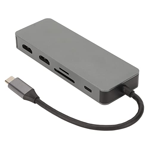 Tangxi Hub,10-in-1-Typ-C-Hub-Adapter, auf 2xUSB2.0/SB3.0/2x4K 30Hz /VGA/USB C /3,5-mm-/SD/TF-Lesegerät,Kompatibel mit USB C Tastaturen Drucker Festplatten von Tangxi