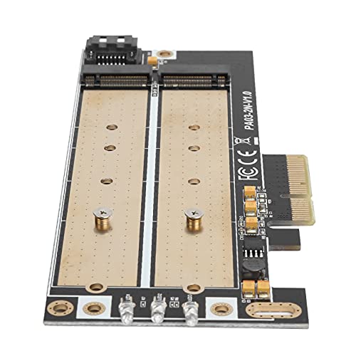 Tangxi PCI-E Adapterkarte B‑Key+M‑Key M.2 NGFF+NVME Konverterkarte SATA3/6Gbps NGFF SSD Festplattenkonverterkarte für 2230, 2242, 2260, 2280, 22110 Größe von Tangxi