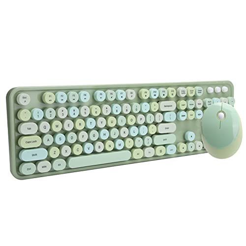 Tangxi Tastatur-Maus-Kombination, 104-Tasten-Tastatur, Folientastatur, Verstellbare Halterung für Windows XP/Win7/Win8/Win10 (Sweet grün gemischte Farbversion) von Tangxi