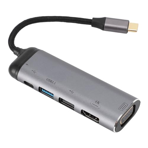 USB C Hub Ethernet, 4K@60 USB C auf HDMI Splitter, 6 in 1 Typ C auf VGA Adapter, Typ C Dock Dongle für Mobiltelefon, Laptop, PC, Tablet USB C Hub Ethernet, 4K@60 USB C auf HDMI Splitter, 6 in 1 Typ C auf VGA Adapter, Typ C Dock Dongle für Mobiltelefon, Laptop, PC, Tablet von Tangxi