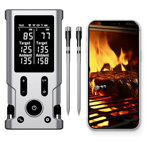 Fleischthermometer kabellos Grillthermometer Bluetooth Backofenthermometer mit App IP67 Wasserdicht Wireless Meat Thermometer für Ofen, Grill, Smoker, Rotisserie Ofen Fleischthermometer kabellos Grillthermometer Bluetooth Backofenthermometer mit App IP67 Wasserdicht Wireless Meat Thermometer für Ofen, Grill, Smoker, Rotisserie Ofen von Tangzhe