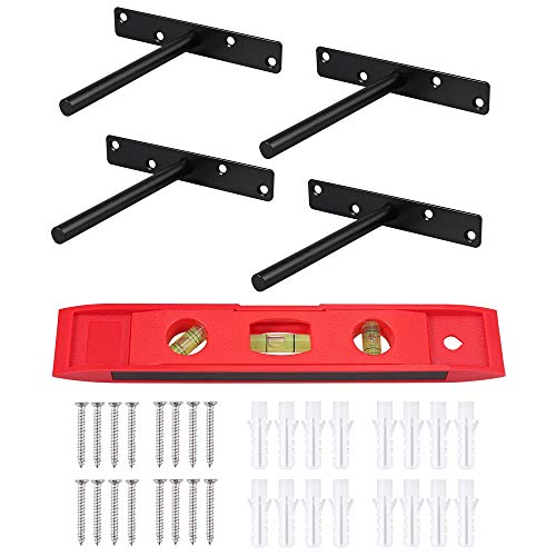 Tanice Wandregalhalterungen, 15,2 cm (6 Zoll), versteckte Halterungen für schwebende Holzregale mit Wasserwaage und Hardware für Heimdekoration, Aufbewahrung, Organisation von Tanice
