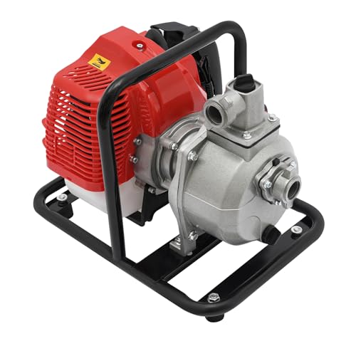 2-stroke Gasoline Engine Water Pump 43CC Pumpe Wasser Abpumpen Gartenpumpe Hauswasserwerk Selbstansaugend Wasserpumpe für Bewässerung, Landschaftsbau, Stadtpflege, Entwässerung von TanjcXliu