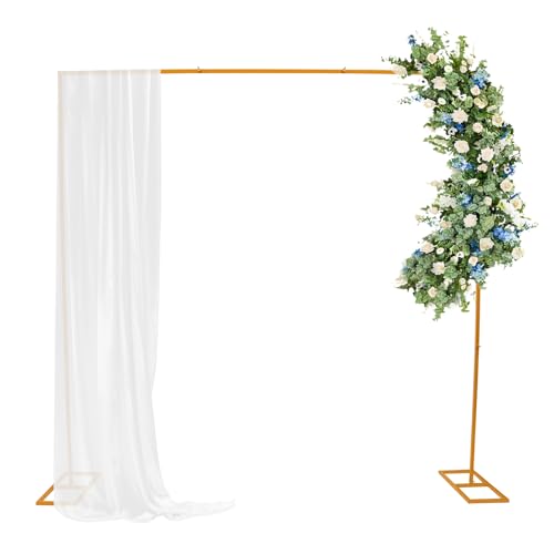 Bogen 2.4m Hochzeitsbogen Ballonbogen Metall Hochzeit Stand Verlobung, Geburtstag Deko Stabile Struktur Tisch Stange Gestell Zeremonie Empfang Party Events Foto Hintergrund Ständer Gold/Weiß (Gold) von TanjcXliu