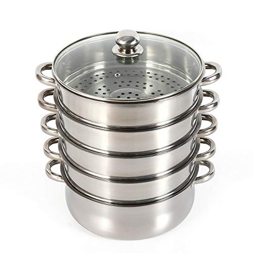 Dampfgarer Topf Steamery Dampftopf Dampfkocher Steamer Pot Steam Cooker 5 stöckiger Edelstahl Dampfe, 12 Zoll Durchmesser für Gas, Induktions und Elektroherde Dampfgarer Topf Steamery Dampftopf Dampfkocher Steamer Pot Steam Cooker 5 stöckiger Edelstahl Dampfe, 12 Zoll Durchmesser für Gas, Induktions und Elektroherde von TanjcXliu