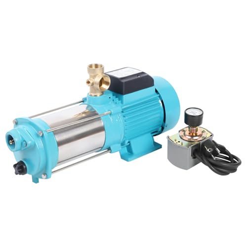 Gartenpumpe Selbstansaugend Kreiselpumpe mit Druckschalter 1300W Zentrifugalpumpe 4000L/h Förderleistung, Edelstahlimpeller, mit Manometer und Druckschalter von TanjcXliu